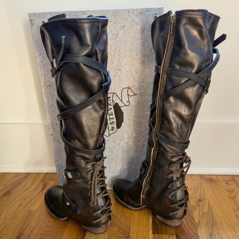 Freebird by Steven  Cassius Dark Leather Boots - Picture 2 of 7